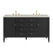 Myrrin 60" Double Vanity, Carbon Oak w/ 3 CM Charcoal Soapstone Silestone Top