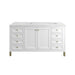 Chicago 60" Double Vanity, Glossy White, w/ 3 CM Ethereal Noctis Silestone® Top