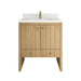 Hudson 30" Single Vanity, Light Natural Oak w/ Single Hole 3 CM White Zeus Silestone Top and Matching Backsplash