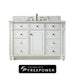 Bristol 48" Single Vanity, Bright White, w/ 3 CM Siberian Silestone Top w/FreePower Wireless Charger