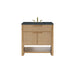 Solene 36" Single Vanity, Seaside Oak, w/ 3 CM Charcoal Soapstone Quartz Top