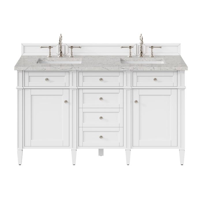 Brittany 60" Double Vanity, Victory Blue, w/ 3 CM Phantome Eclos Top
