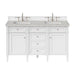 Brittany 60" Double Vanity, Victory Blue, w/ 3 CM Phantome Eclos Top