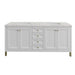 Chicago 72" Double Vanity, Glossy White, w/ 3 CM Eternal Jasmine Pearl Silestone® Top