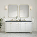 Chicago 72" Double Vanity, Walnut Whisper, w/ 3 CM Victorian Silver Silestone® Top