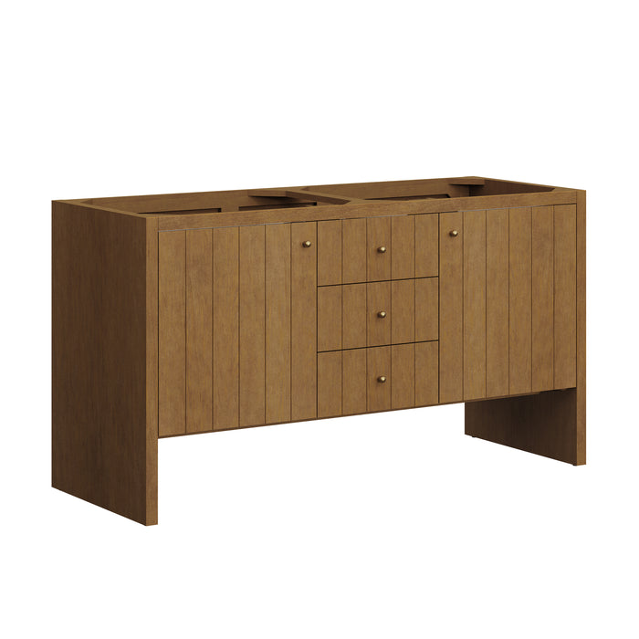 Hudson 60" Double Vanity Cabinet, Honey Oak