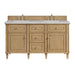 Lorelai 60" Double Vanity, Bright White, w/ 3 CM Tajnar Eclos Top w/FreePower Wireless Charger
