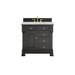 Brookfield 36" Single Vanity, Black Onyx w/3 CM Carrara White Marble Top