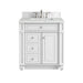 Bristol 30" Single Vanity, Bright White w/ 3 CM Ethereal Noctis Silestone Top