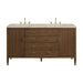 Myrrin 60" Double Vanity, Carbon Oak w/ 3 CM Victorian Silver Silestone Top w/FreePower Wireless Charger