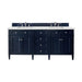 Brittany 72" Double Vanity, Urban Gray w/ 3 CM Victorian Silver Silestone Top w/FreePower Wireless Charger