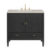 Myrrin 36" Vanity, Carbon Oak, w/ 3 CM Siberian Silestone Top