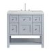 Breckenridge 36" Single Vanity, Serenity Blue, w/ 3 CM Ethereal Noctis Quartz Top