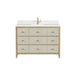 Celeste 48" Single Vanity, Sunwashed Oak with Embossed Shagreen w/ Single Hole 3 CM White Zeus Silestone Top & Backsplash