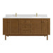 Laurent 72" Double Vanity, Light Natural Oak w/ 3 CM Victorian Silver Top
