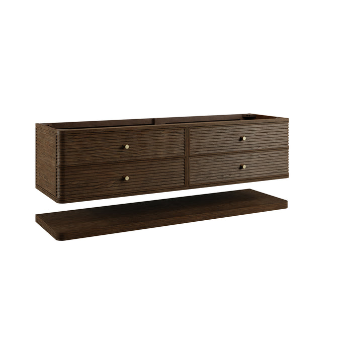 Allamari 72" Double Vanity, Dune Mist w/ 3 CM Tajnar Eclos Top