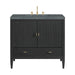 Myrrin 36" Vanity, Carbon Oak w/ 3 CM Parisien Bleu Silestone Top