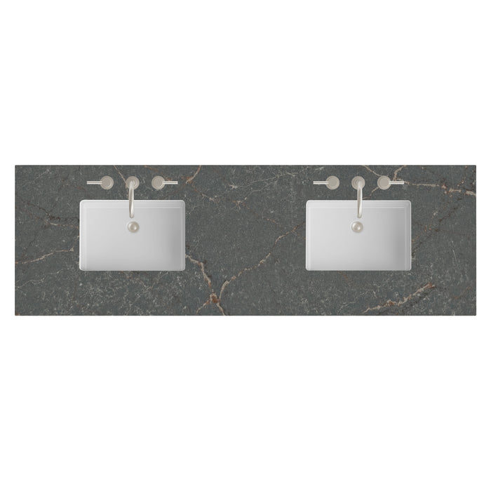 72" Double Top, 3 CM Parisien Bleu Silestone w/ Sink