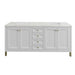 Chicago 72" Double Vanity, Glossy White, w/ 3 CM Ethereal Noctis Silestone® Top