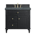 Lorelai 36" Single Vanity, Black Onyx w/ 3 CM Parisien Bleu Silestone Top