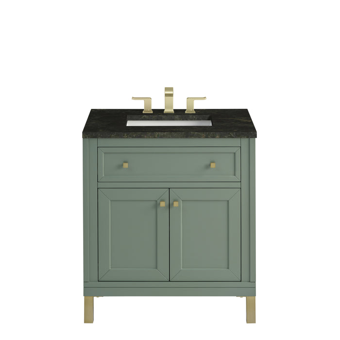 Chicago 30" Single Vanity, Smokey Celadon, w/ 3 CM Phantome Eclos Top