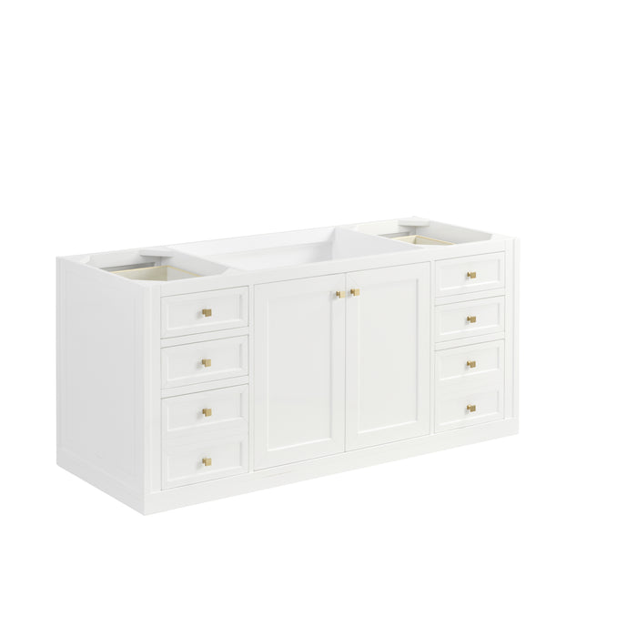 Chicago 60" Single Vanity, Walnut Whisper, w/ 3 CM Carrara Marble Top
