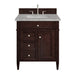 Brittany 30" Single Vanity, Burnished Mahogany, w/ 3 CM Victorian Silver Silestone Top
