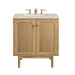 Laurent 30" Single Vanity, Light Natural Oak, w/ 3 CM Siberian Silestone Top
