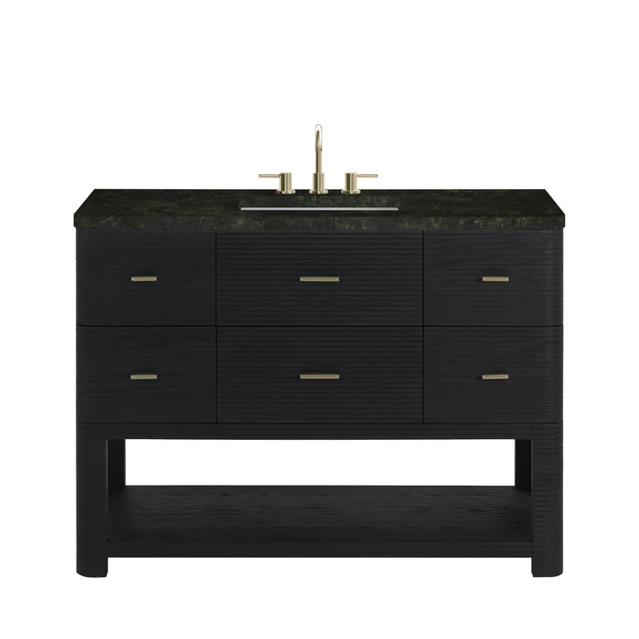 Lucian 48" Single Vanity, Carbon Oak, w/ 3 CM Phantome Eclos Widespread Top