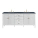 Myrrin 72" Double Vanity, Bright White w/ 3 CM Charcoal Soapstone Silestone Top