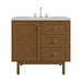 Laurent 36" Single Vanity, Honey Oak w/ 3 CM Eternal Jasmine Pearl Silestone Top