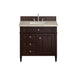 Brittany 36" Single Vanity, Burnished Mahogany, w/ 3 CM Tajnar Eclos Top