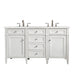 Brittany 60" Double Vanity, Victory Blue w/ 3 CM Victorian Silver Silestone Top w/FreePower Wireless Charger
