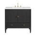 Myrrin 36" Vanity, Carbon Oak w/ 3 CM White Zeus Silestone Top