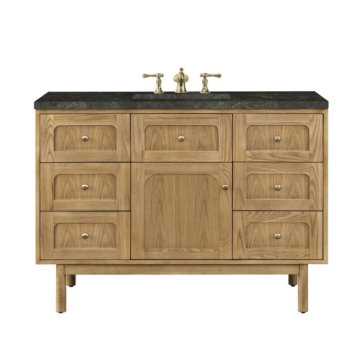 Laurent 48" Single Vanity, Light Natural Oak w/ 3 CM Carrara Marble Top