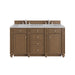 Bristol 60" Double Vanity, Saddle Brown, w/ 3 CM Siberian Silestone Top