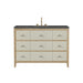 Celeste 48" Single Vanity, Sunwashed Oak with Embossed Shagreen w/ 3 CM Parisien Bleu Silestone Top