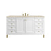 Chicago 60" Single Vanity, Glossy White, w/ 3 CM Tajnar Eclos Top