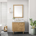 James Martin Laurent 36" Single Bathroom Vanity in Light Natural Oak, shown in a bathroom setting