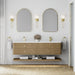 James Martin Allamari 72" Double Bathroom Vanity in Dune Mist, shown in a bathroom setting