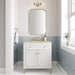 James Martin Chicago 30" Single Bathroom Vanity in Glossy White, shown in a bathroom setting