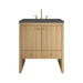 Hudson 30" Single Vanity, Light Natural Oak w/ 3 CM Parisien Bleu Silestone Top