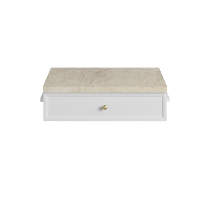 Bellshire 24" Drawer Unit, Bright White w/ 3 CM Tajnar Eclos Top