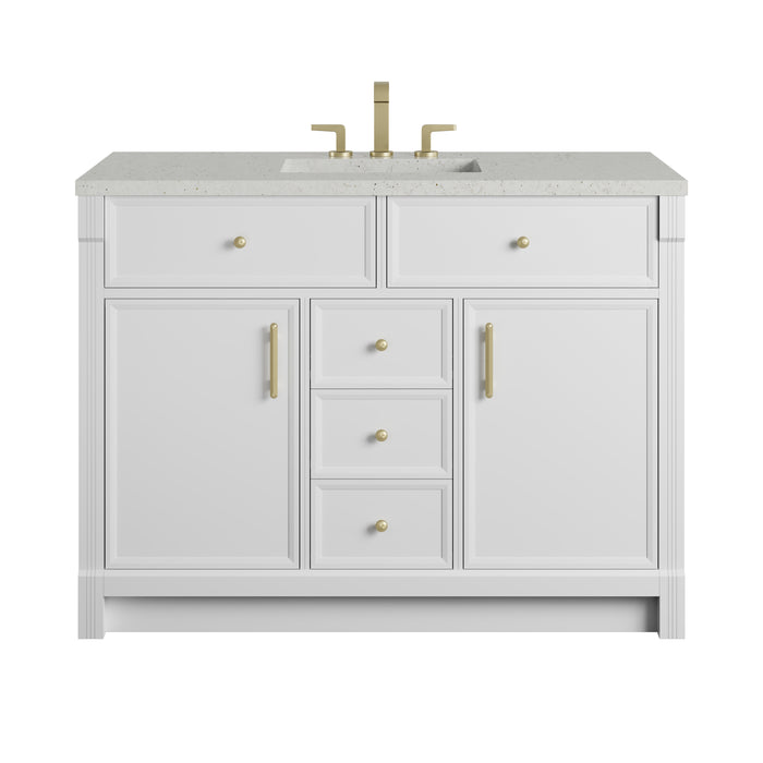 Bellshire 48" Single Vanity, Bright White w/ 3 CM Lime Delight Silestone Top