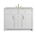 Bellshire 48" Single Vanity, Bright White w/ 3 CM Lime Delight Silestone Top