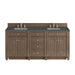 Bristol 72" Double Vanity, Whitewashed Walnut w/ 3 CM Charcoal Soapstone Silestone Top