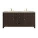 Gracyn 72" Double Vanity, Sable, w/ 3 CM Victorian Silver Quartz Top