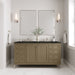 James Martin Chicago 60" Double Bathroom Vanity in Walnut Whisper, shown in a bathroom setting
