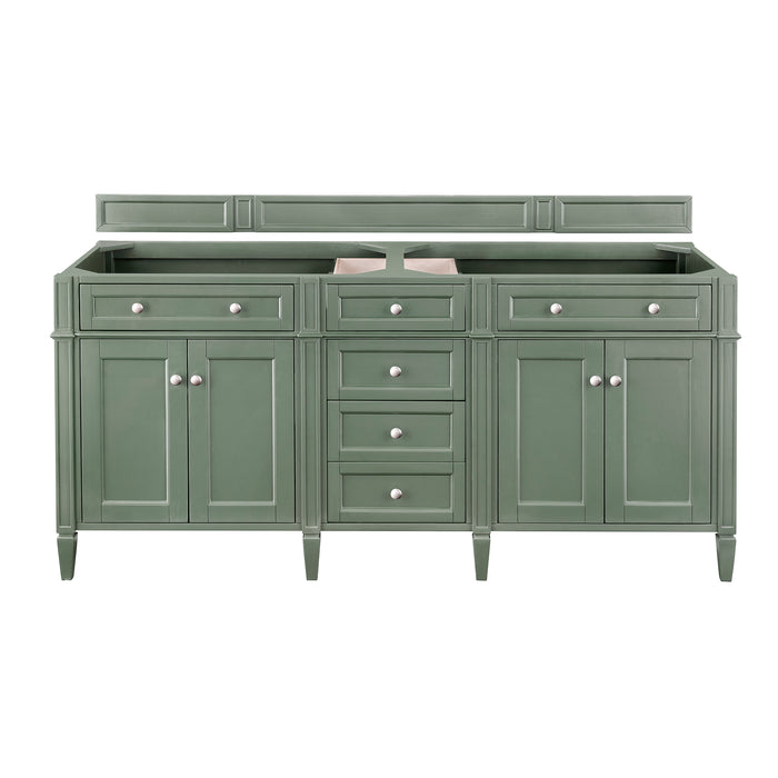 Brittany 72" Double Vanity, Burnished Mahogany w/ 3 CM Victorian Silver Silestone Top w/FreePower Wireless Charger