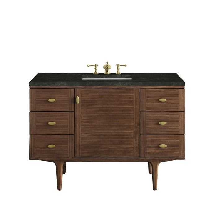 Amberly 48" Single Vanity, Mid-Century Walnut, w/ 3 CM Phantome Eclos Top